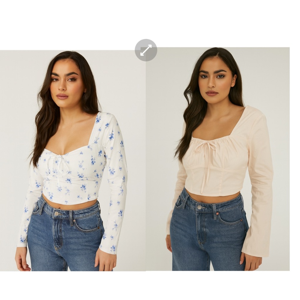Floral and Cream Long Sleeve Tops Bundle